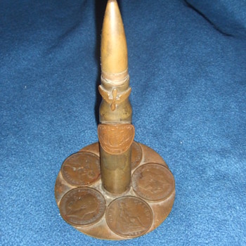 WW2 Army Air Corps trench art paperweight - Military and Wartime