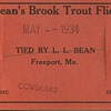 1934 LL Bean vintage hand tied fly Beans Brook Trout #10 Cowdung