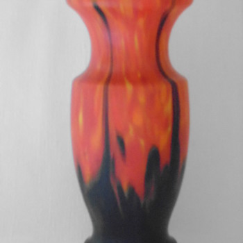 Art Deco Ruckl Satin Glass Vase - Art Glass