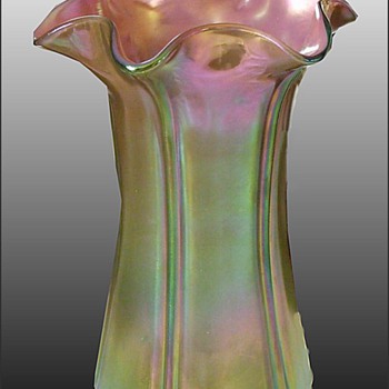 Kralik Hard Ribbed Vase - Art Glass