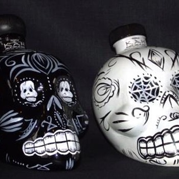 KAH Tequila Mardi Gra Skull Bottles