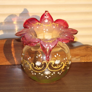 "MOSER" Rubina Verde JIP Rose Bowl/Vase - Art Glass