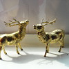 Pair of Reindeer With Red Jewel Eyes 3" Tall