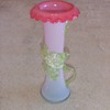 Large art glass vase with applied vine and flowers