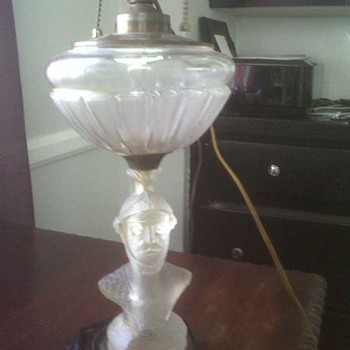 Glass Antique Bust of a Trojan/Spartan/Warrior Lamp - Lamps