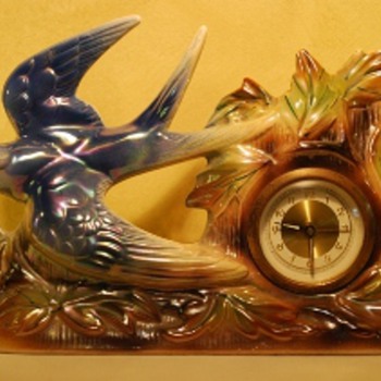 Jema Holland (409) Blue Swallow Mantle Clock - Clocks