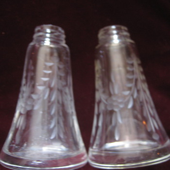 Etched Crystal Salt & Pepper --Mystery! - Kitchen