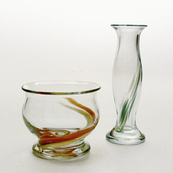 HARMONY vase and bowl, Per Lütken (Holmegaard, 1977 / 1984) - Art Glass