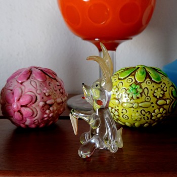 Blown glass mini rabbit - Art Glass