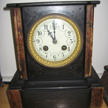Antique 1850's French marble mantle clock.