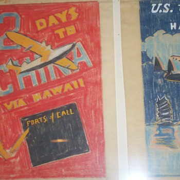 DECO AVIATION ART TISSUE POSTER CHINA CLIPPER AIRPLANE