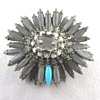Vintage Schreiner Gray Ruffle Brooch