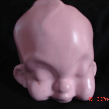 Strange Ugly Baby Head Planter - Art Pottery