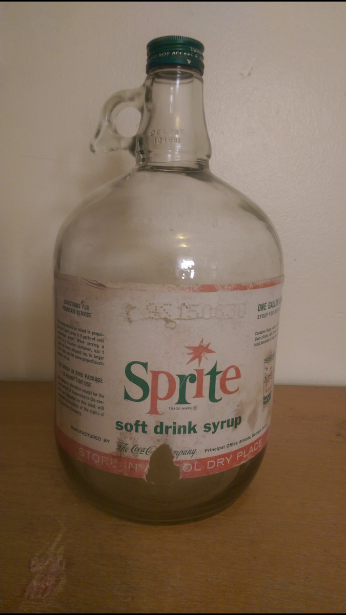 Sprite Syrup single gallon glass jug (need help) Collectors Weekly