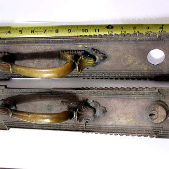 Antique Cast Bronze 19in Door Handles RH Co.