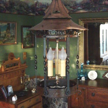 Arts & Crafts Copper & Steel light fixture