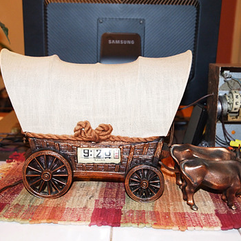 Ox Drawn Tele-Vision Conestoga Wagon TV Clock/Lamp Combination, 9/1950 - Clocks