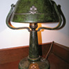 Heintz Art Metal Company "Helmet" Lamp w/ Verde Patina