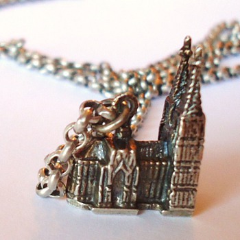German 800 silver necklace with KOLN Church   Cute