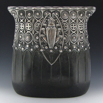 Gustav Gurschner Silver & Bronze "Beetle" Sack Vase - Art Nouveau
