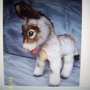 Vintage Steiff stuffed mohair donkey , "Grissy"...Ca. 1960's.  - Animals