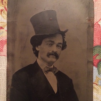 Antique Tintype of Gentleman in Top Hat - Photographs