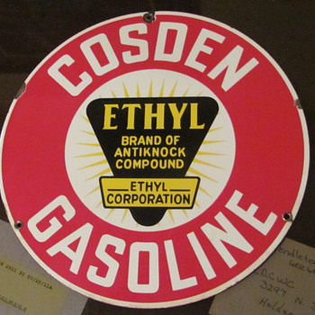 COSDEN 10 INCH GAS PUMP PLATE "THANKS GUYS" - Petroliana