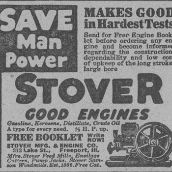 1919 Stover Farm Engines Advertisement