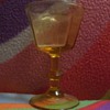 Amber glass wine/water goblets
