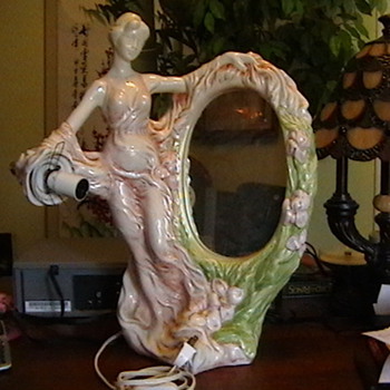 maiden mirror lamp  think its art deco - Art Pottery