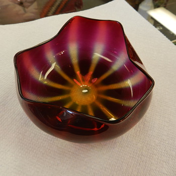 weird art glass bowl