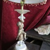 Brass, Glass and Marble Table Lamp