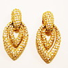 Vintage Ciner Rhinestone Door Knocker Earrings