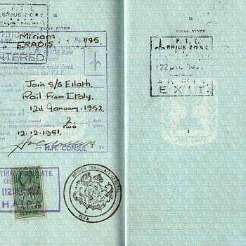 Free Territory of Trieste visa inside a passport - Paper