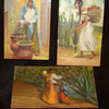 Mexican folk art miniature oil paintings