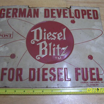 Vintage fence sign: "Diesel Blitz" - Signs