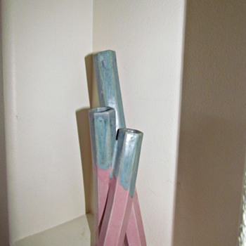 Help ID The Artist of this Large Signed 16" Hex Shaped Stick Vase - Art Pottery