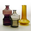Bottles and jug from the i-lasi series, Timo Sarpaneva (1950s, Iittala)