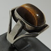Tiger's Eye and 835 Silver Ring