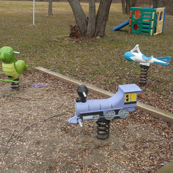 Spring toys I acquired from an abandoned school yard.