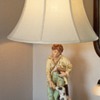 BOY AND DOG EATING BREAD TABLE LAMP