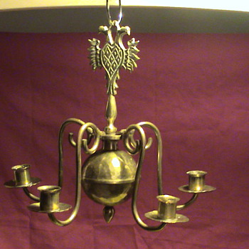 European Metal Hanging Candelabra-Chandelier? Marked Arvika..