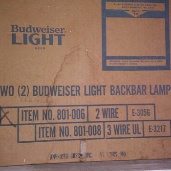 Budweiser Light Back bar Lights