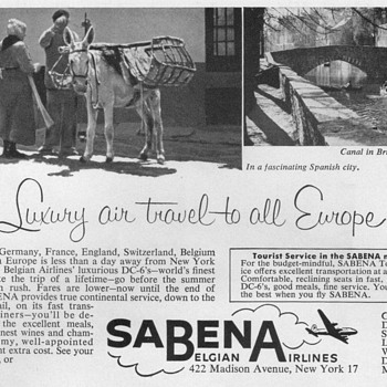 1953 - Sabena Belgian Airlines Advertisement