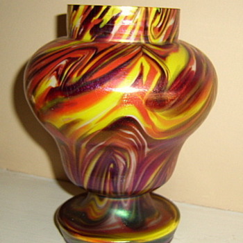Welz #3 - satin flashed- Marbled  - Art Glass
