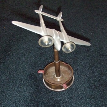 WW2 Trench Art aluminum P- 38 ash tray - Military and Wartime