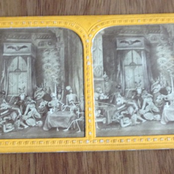 Antique French Tissue Stereoview Diableries Photos - Photographs