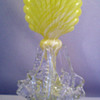 1895 Bohemian embossed or ribbed glass vase or fairy lamp base Ruckl