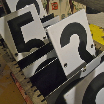 Gas Pump Price Numbers? Porcelain with carrying Tray