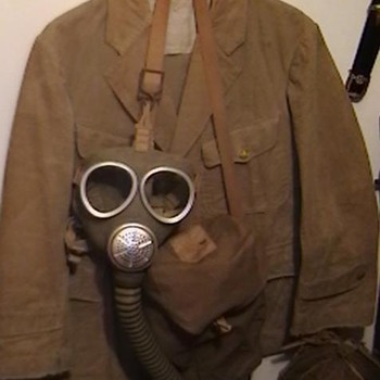 WW II Imperial  Japanese Marine Tunic and Gas Mask with Carrying Case - Military and Wartime